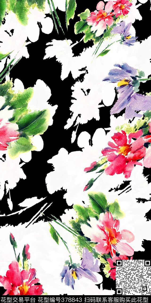 大气花卉植物花卉数码印花华亿平台下载（图片编号: 378843） - 瓦栏（Walan）