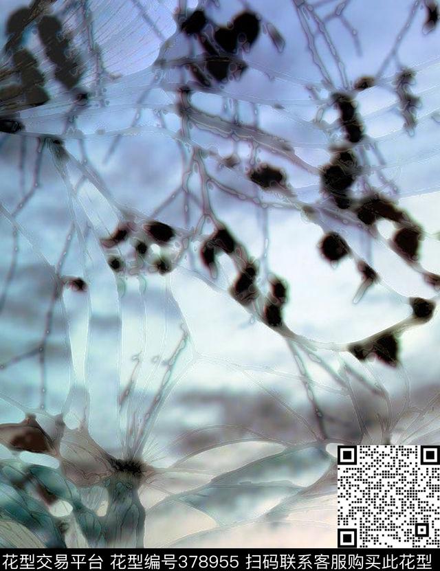 清新玻璃镜子水湖面淡雅数码印花华亿平台下载（图片编号: 378955） - 瓦栏（Walan）