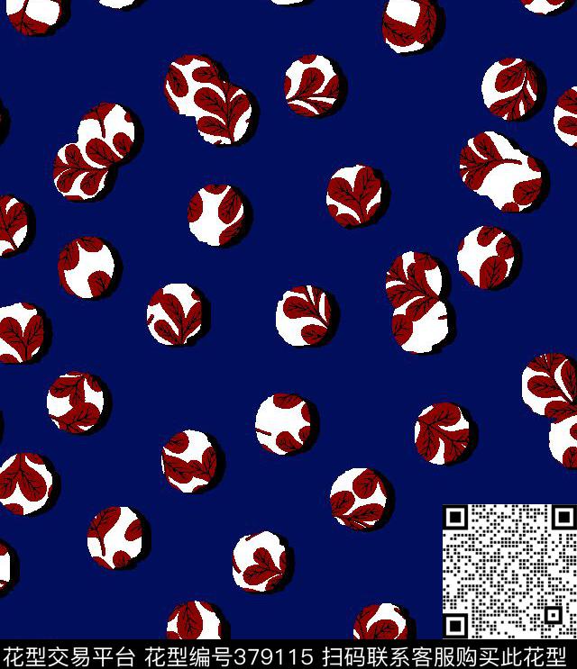 时尚波点树叶几何传统印花华亿平台下载（图片编号: 379115） - 瓦栏（Walan）
