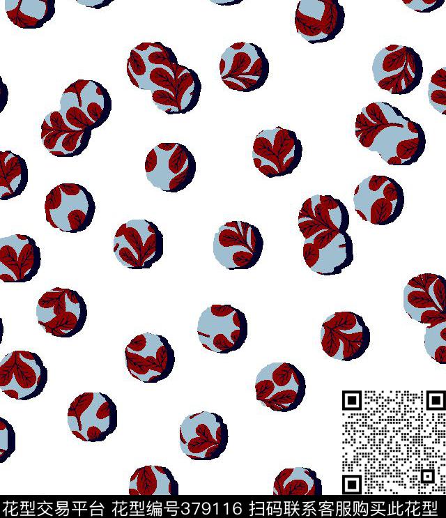 时尚波点树叶几何传统印花华亿平台下载（图片编号: 379116） - 瓦栏（Walan）