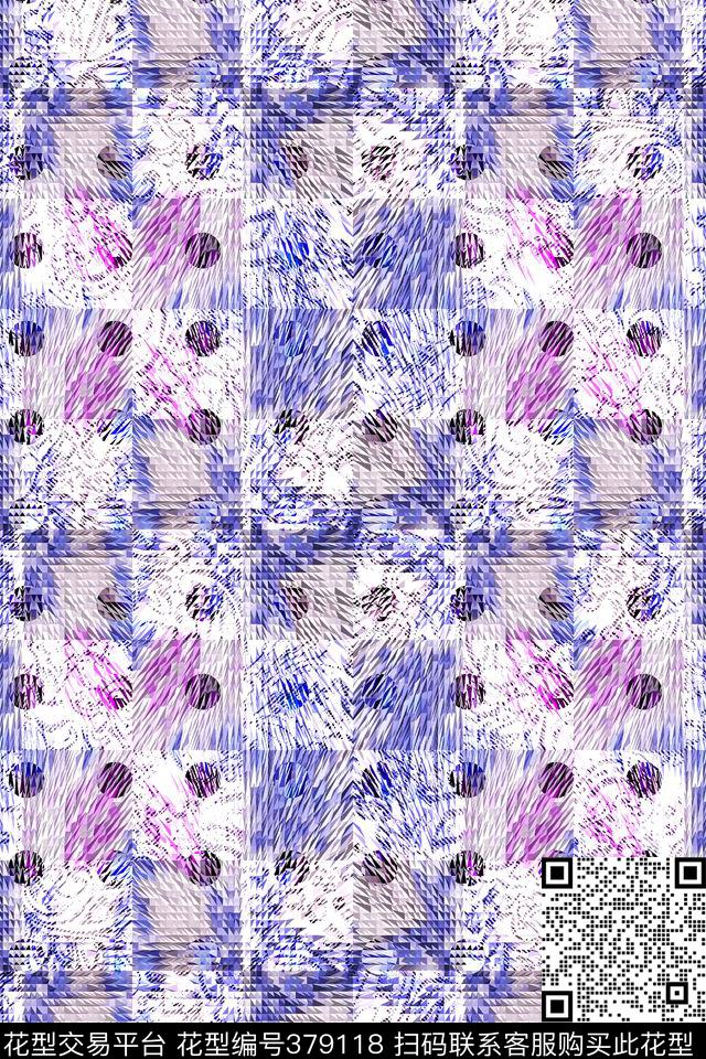 格子几何纹理数码印花华亿平台下载（图片编号: 379118） - 瓦栏（Walan）