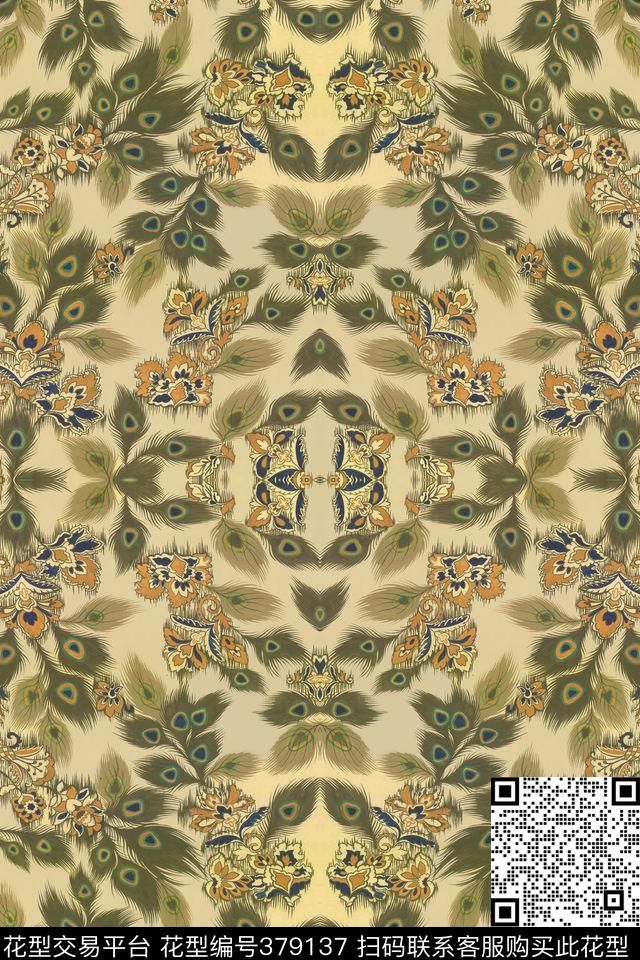 传统纹样动物纹对称传统印花华亿平台下载（图片编号: 379137） - 瓦栏（Walan）