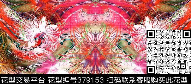 抽象油画数码印花华亿平台下载（图片编号: 379153） - 瓦栏（Walan）