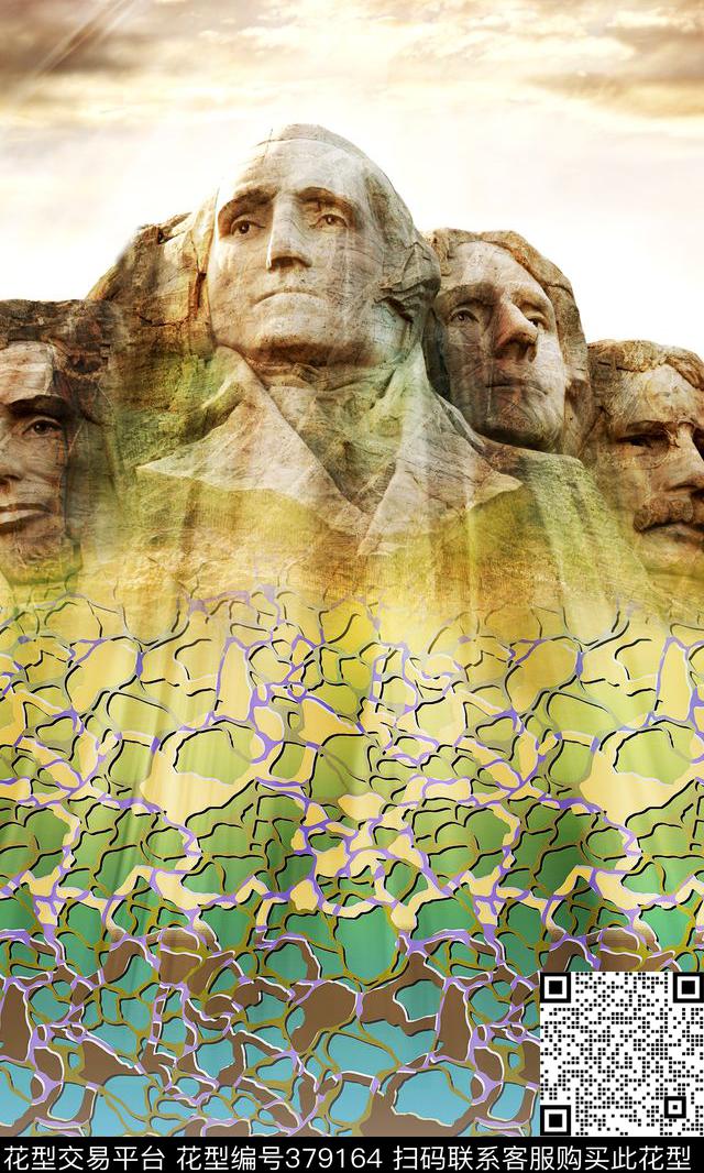 欧式巨石山雕塑数码印花华亿平台下载（图片编号: 379164） - 瓦栏（Walan）