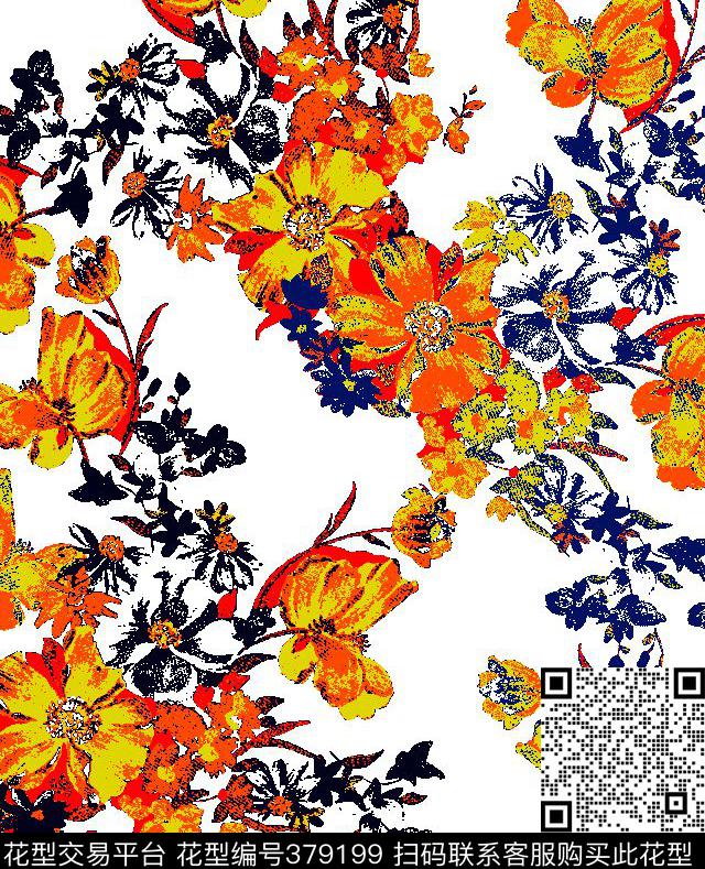 花朵热带植物2015年春夏新华亿平台传统印花华亿平台下载（图片编号: 379199） - 瓦栏（Walan）