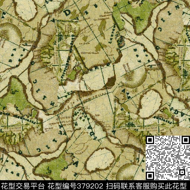 复古航海图复古篇数码印花华亿平台下载（图片编号: 379202） - 瓦栏（Walan）