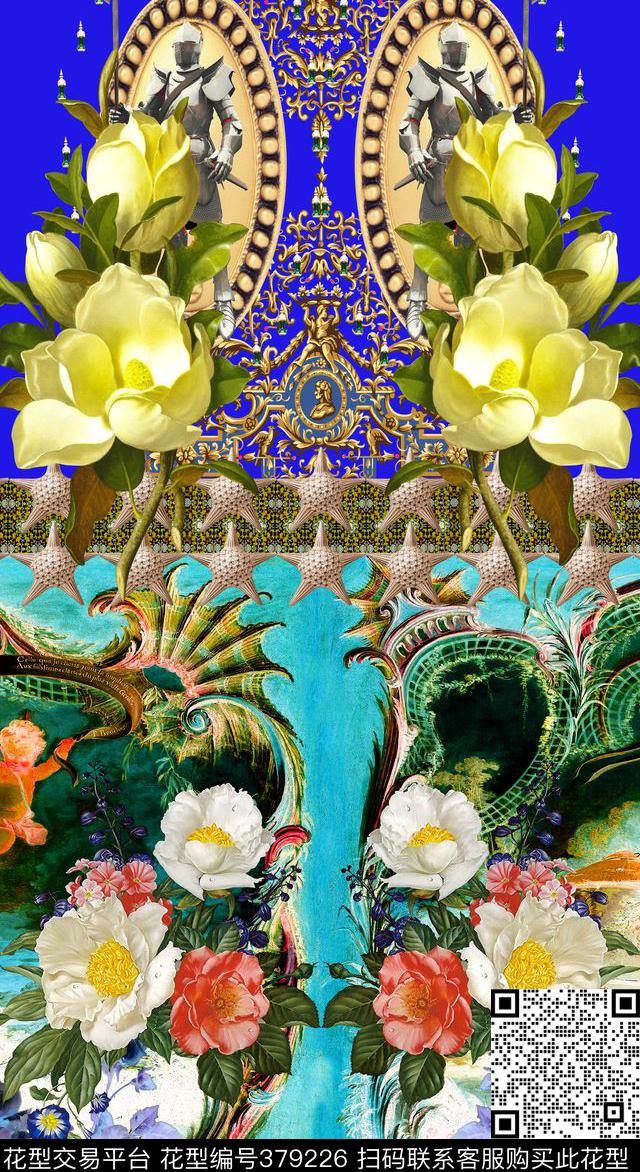 数码大牌高端定位花卉欧式定位数码印花华亿平台下载（图片编号: 379226） - 瓦栏（Walan）