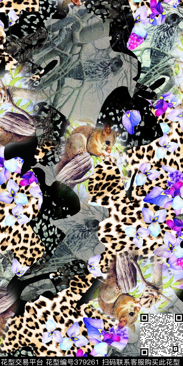 时尚豹纹动物纹理数码印花华亿平台下载（图片编号: 379261） - 瓦栏（Walan）