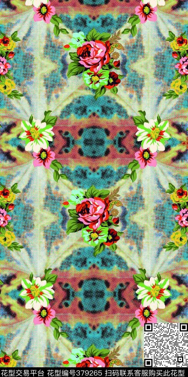 花照片拼接数码印花华亿平台下载（图片编号: 379265） - 瓦栏（Walan）