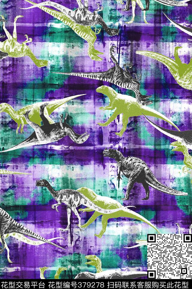 肌理恐龙爬行动物数码印花华亿平台下载（图片编号: 379278） - 瓦栏（Walan）
