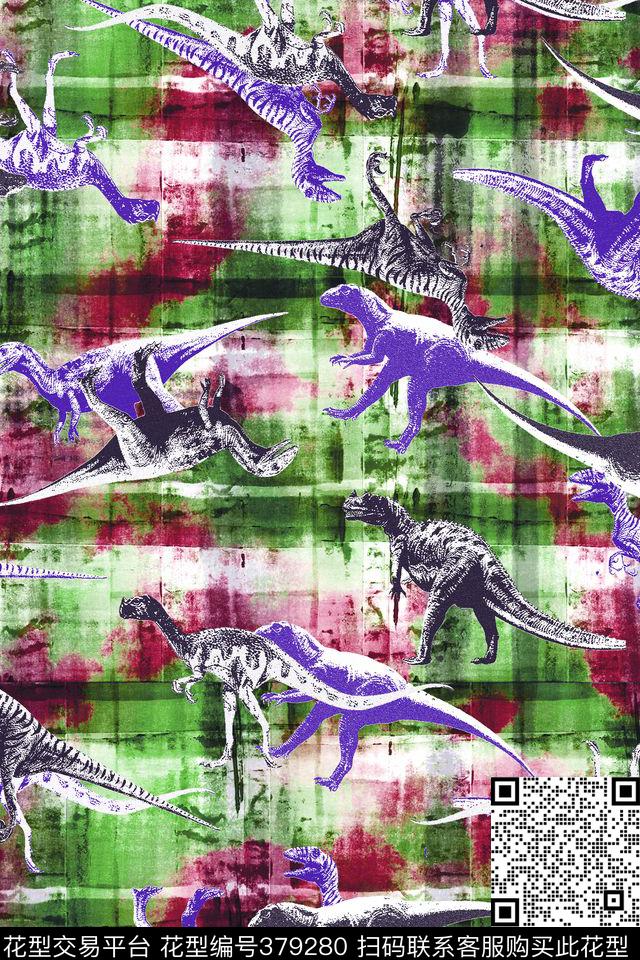 肌理恐龙爬行动物数码印花华亿平台下载（图片编号: 379280） - 瓦栏（Walan）