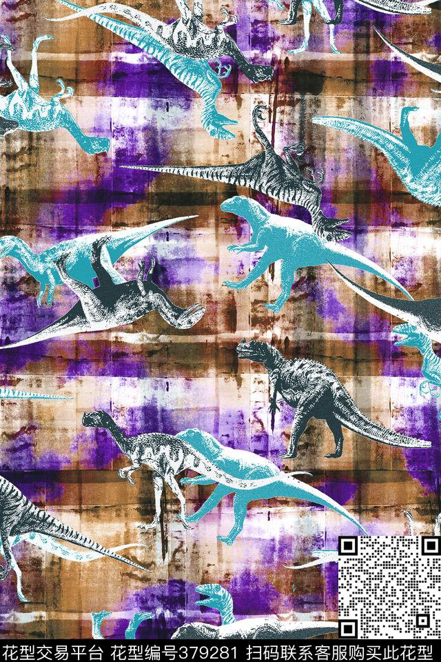 肌理恐龙爬行动物数码印花华亿平台下载（图片编号: 379281） - 瓦栏（Walan）
