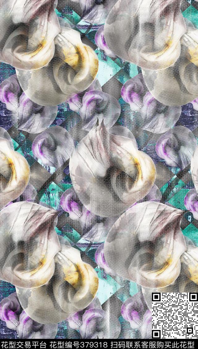 休闲唯美花卉数码印花华亿平台下载（图片编号: 379318） - 瓦栏（Walan）