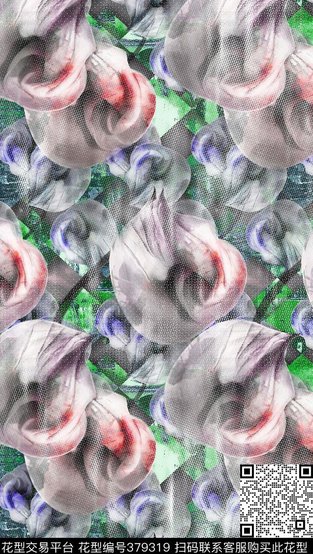 休闲唯美花卉数码印花华亿平台下载（图片编号: 379319） - 瓦栏（Walan）