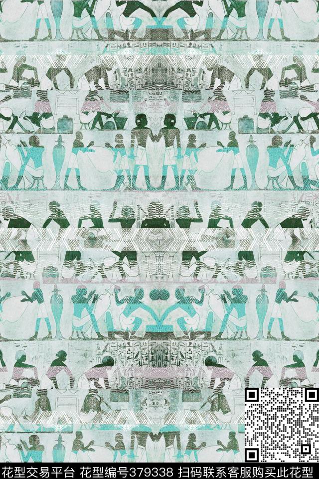怀旧复古原始人数码印花华亿平台下载（图片编号: 379338） - 瓦栏（Walan）