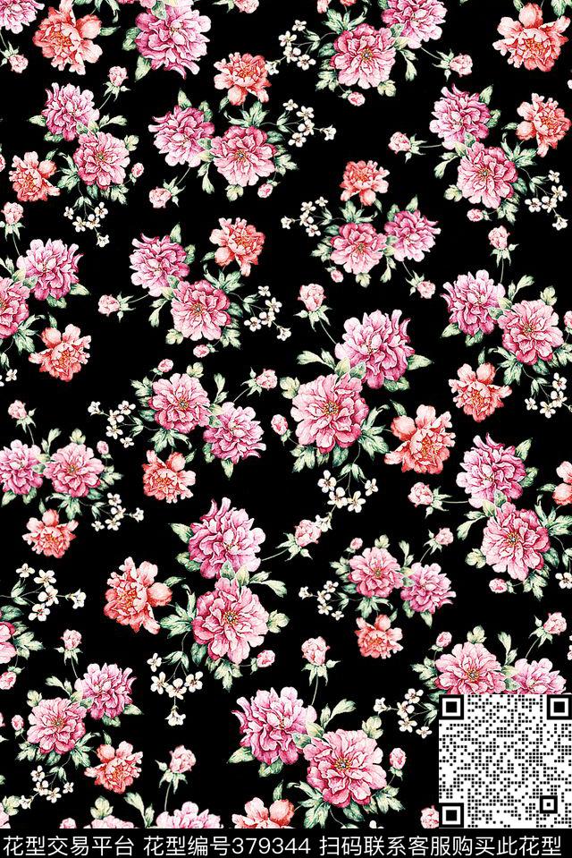 花卉手绘花小碎花数码印花华亿平台下载（图片编号: 379344） - 瓦栏（Walan）
