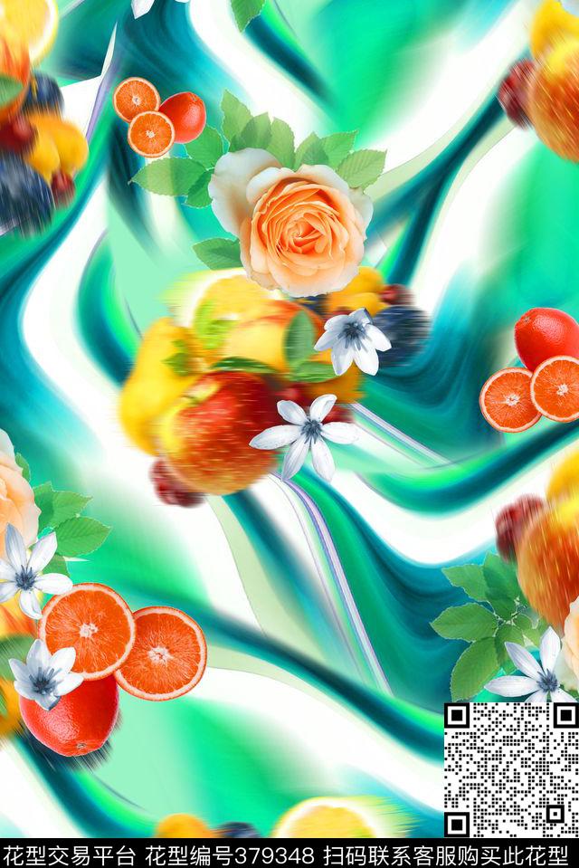 水果女装花卉数码印花华亿平台下载（图片编号: 379348） - 瓦栏（Walan）