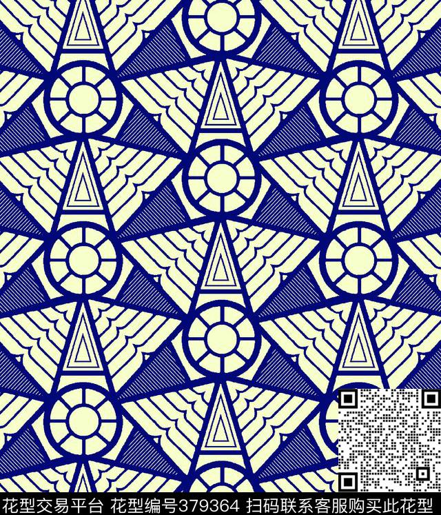 几何单色2014-10传统印花华亿平台下载（图片编号: 379364） - 瓦栏（Walan）