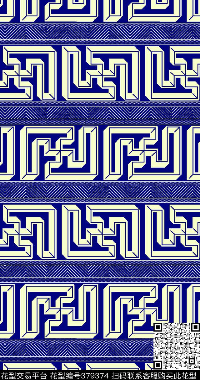 单色几何2014-10传统印花华亿平台下载（图片编号: 379374） - 瓦栏（Walan）