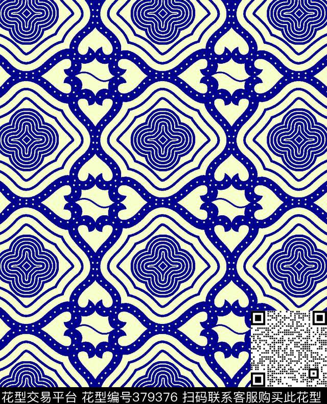 单色几何2014-10传统印花华亿平台下载（图片编号: 379376） - 瓦栏（Walan）