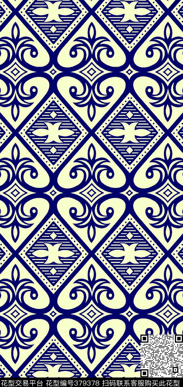 单色几何2014-10传统印花华亿平台下载（图片编号: 379378） - 瓦栏（Walan）