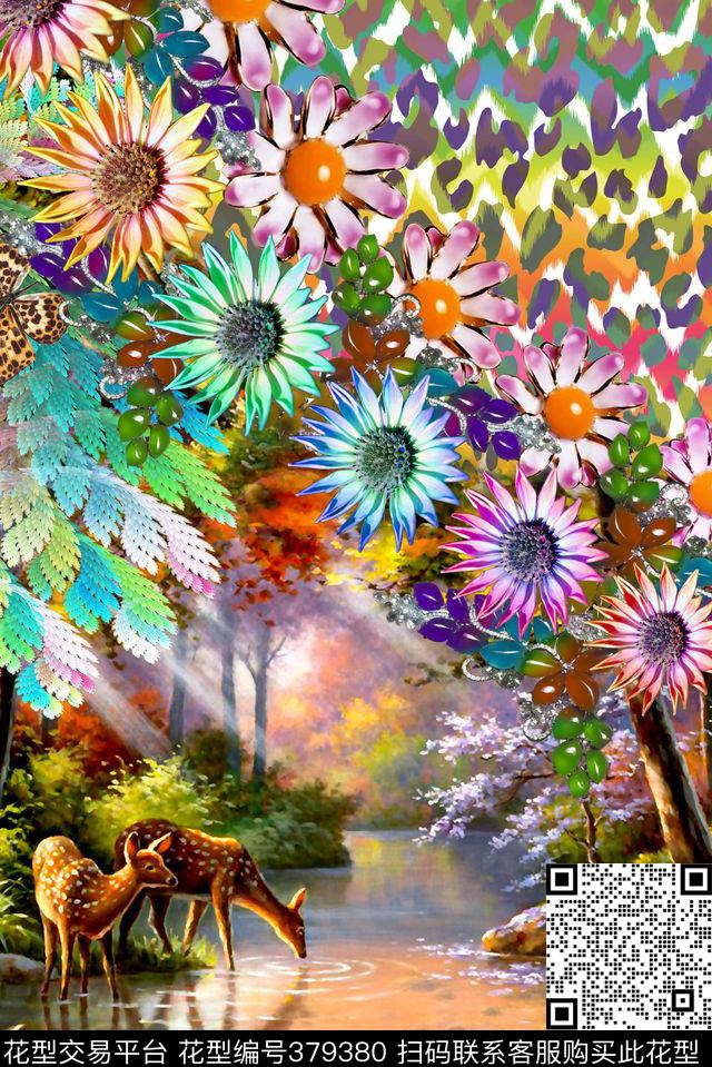 动物纹等风景花卉数码印花华亿平台下载（图片编号: 379380） - 瓦栏（Walan）