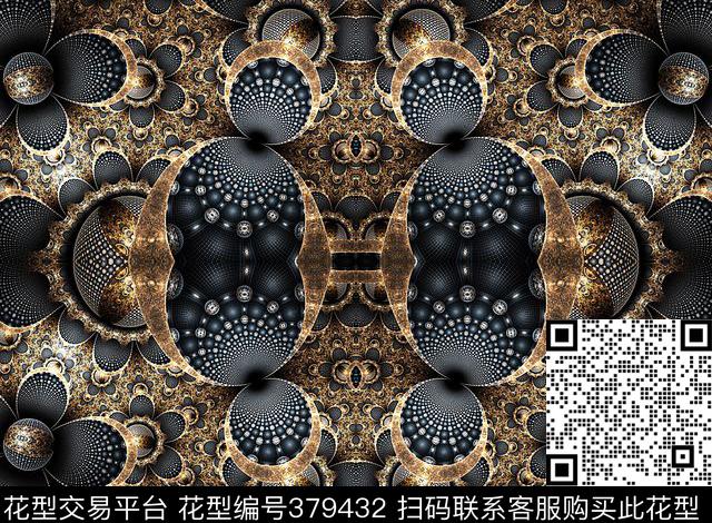 几何佩斯利分形数码印花华亿平台下载（图片编号: 379432） - 瓦栏（Walan）