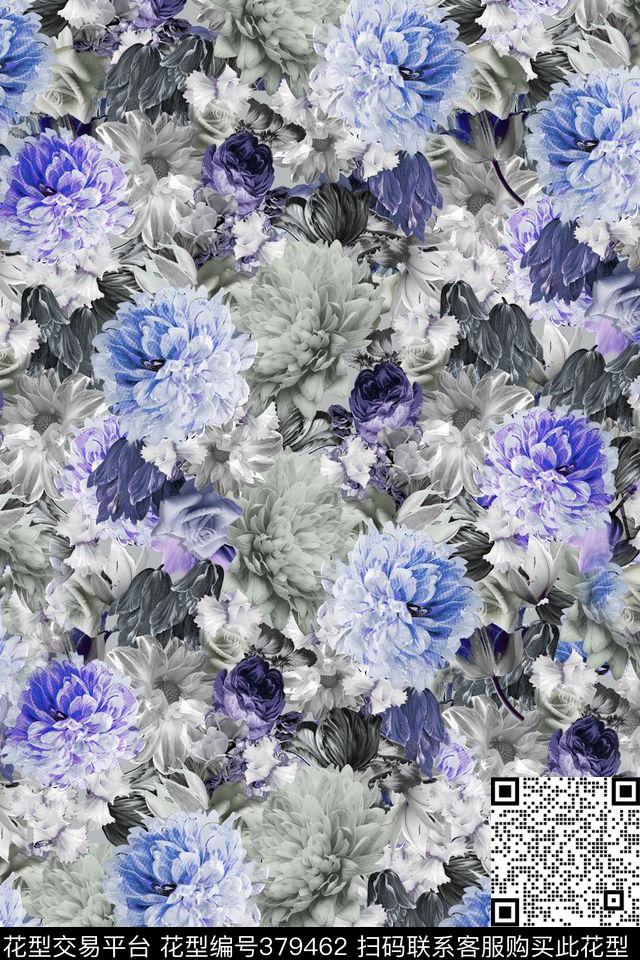 休闲牡丹月季数码印花华亿平台下载（图片编号: 379462） - 瓦栏（Walan）