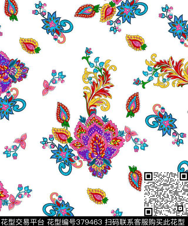 清新休闲传统印花华亿平台下载（图片编号: 379463） - 瓦栏（Walan）