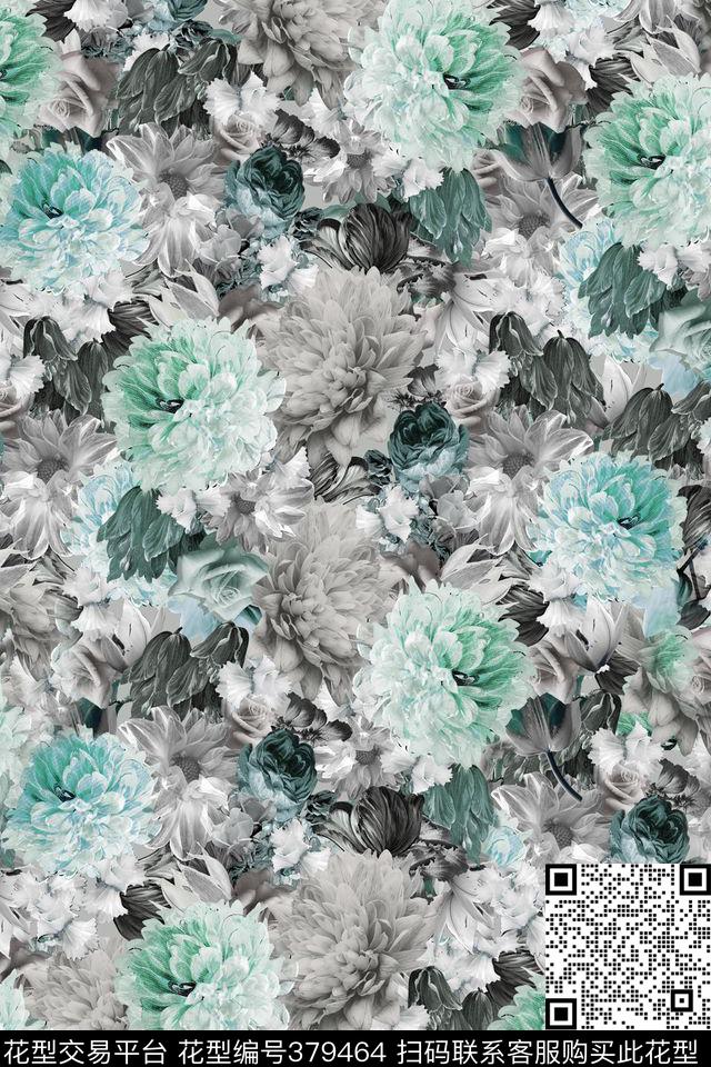 休闲牡丹月季数码印花华亿平台下载（图片编号: 379464） - 瓦栏（Walan）