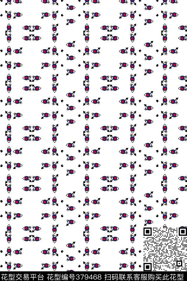 男衬衫眼睛简约风格传统印花华亿平台下载（图片编号: 379468） - 瓦栏（Walan）