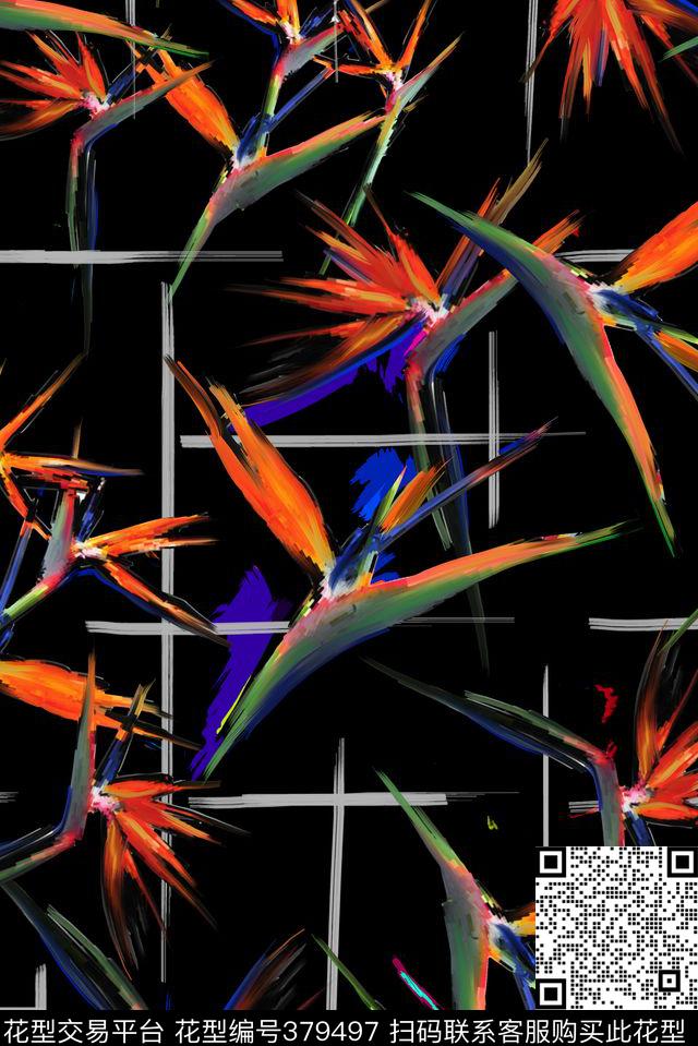 大牌手绘时尚花卉手绘花卉流行时尚花等数码印花华亿平台下载（图片编号: 379497） - 瓦栏（Walan）