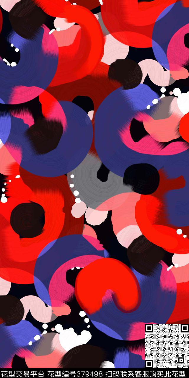 大气笔触数码印花华亿平台下载（图片编号: 379498） - 瓦栏（Walan）