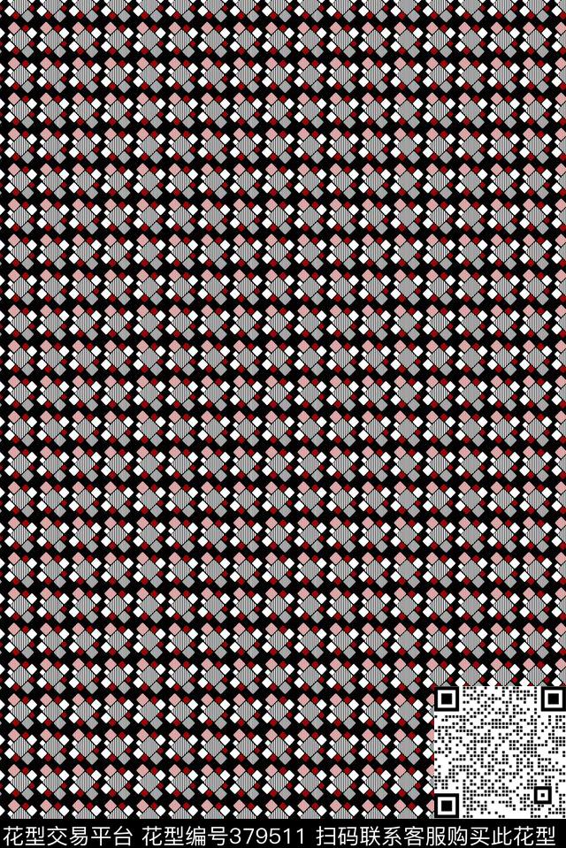 几何男衬衫简约风格传统印花华亿平台下载（图片编号: 379511） - 瓦栏（Walan）