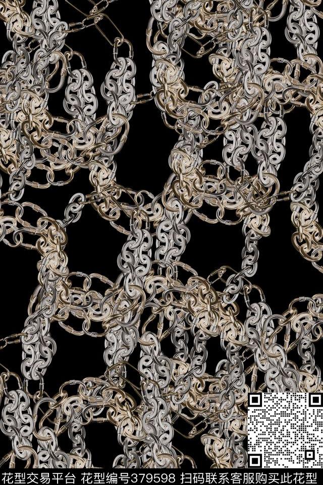 休闲锁链金属链条数码印花华亿平台下载（图片编号: 379598） - 瓦栏（Walan）