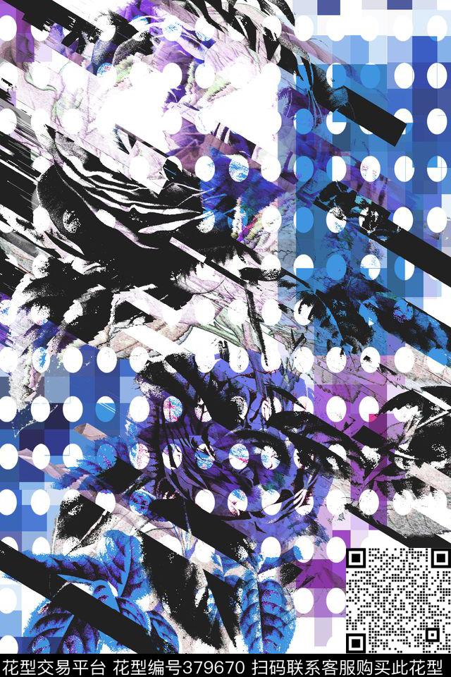 花圆点几何数码印花华亿平台下载（图片编号: 379670） - 瓦栏（Walan）