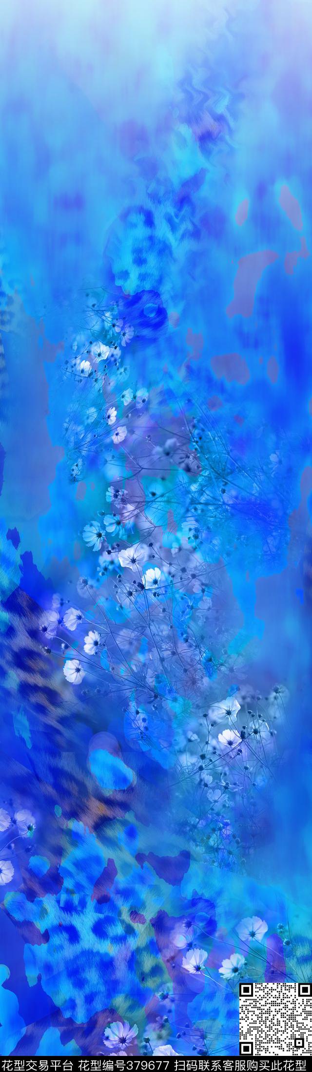 女装豹纹花卉数码印花华亿平台下载（图片编号: 379677） - 瓦栏（Walan）
