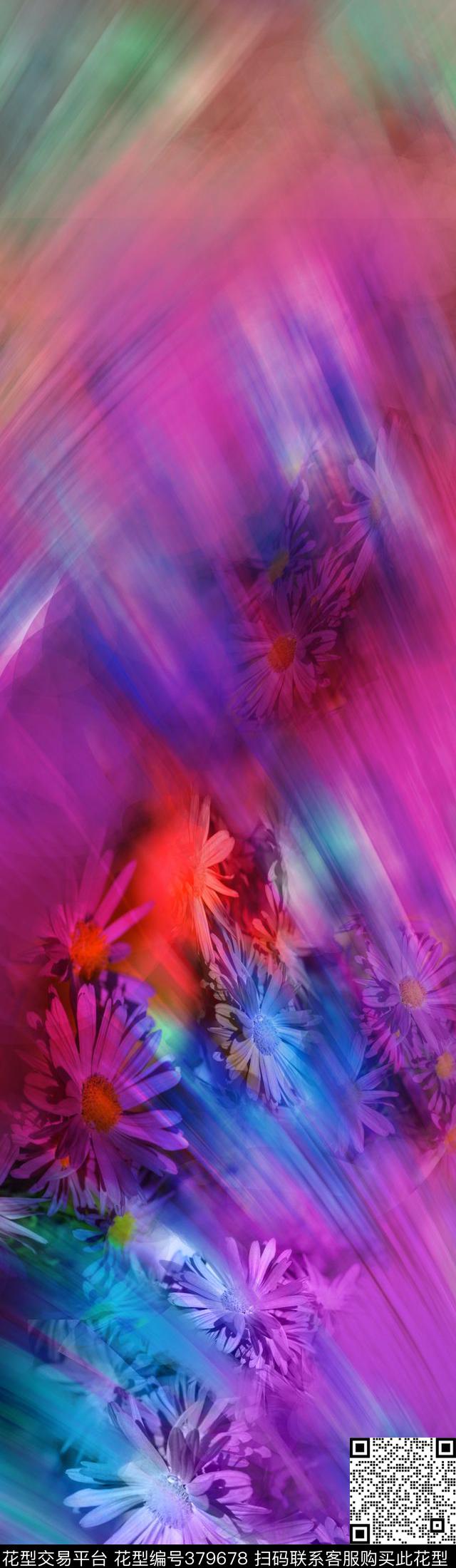 女装花卉抽象数码印花华亿平台下载（图片编号: 379678） - 瓦栏（Walan）