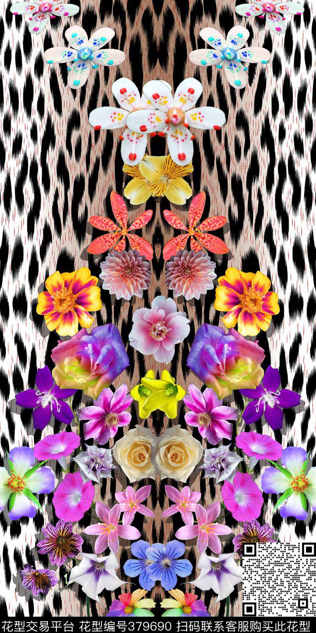 动物纹花卉数码印花华亿平台下载（图片编号: 379690） - 瓦栏（Walan）