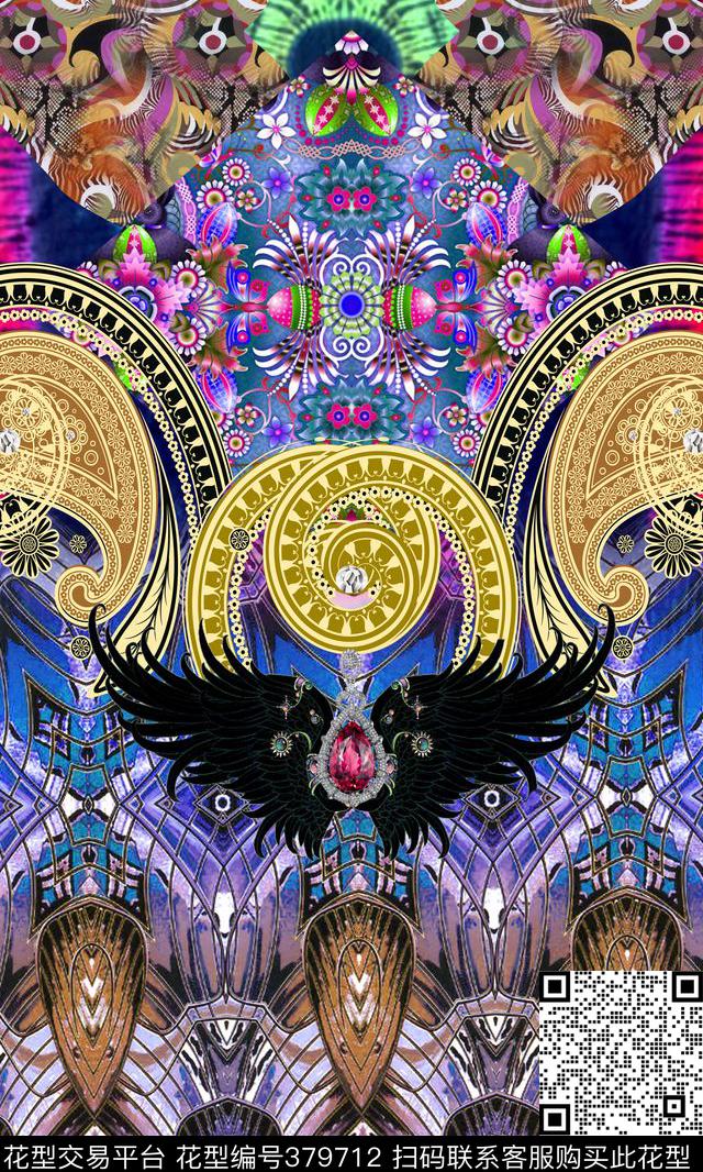 定位几何动物数码印花华亿平台下载（图片编号: 379712） - 瓦栏（Walan）