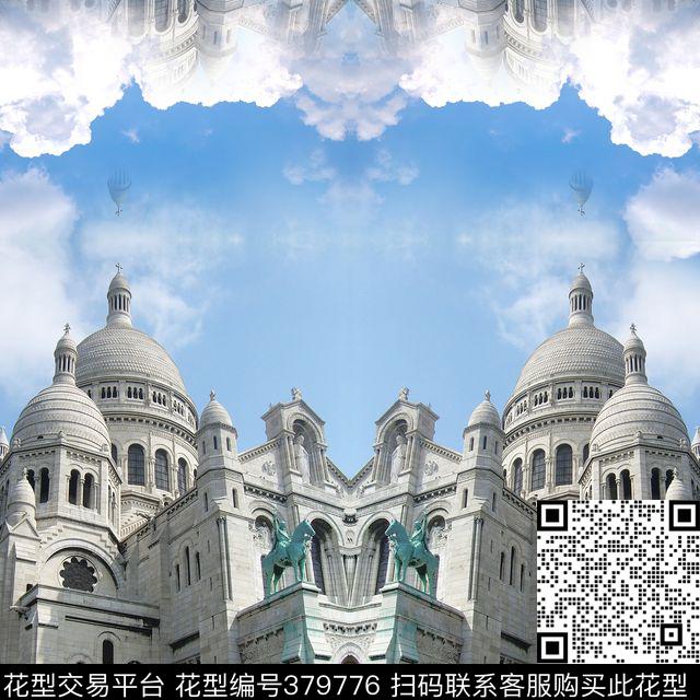 复古建筑文艺数码印花华亿平台下载（图片编号: 379776） - 瓦栏（Walan）