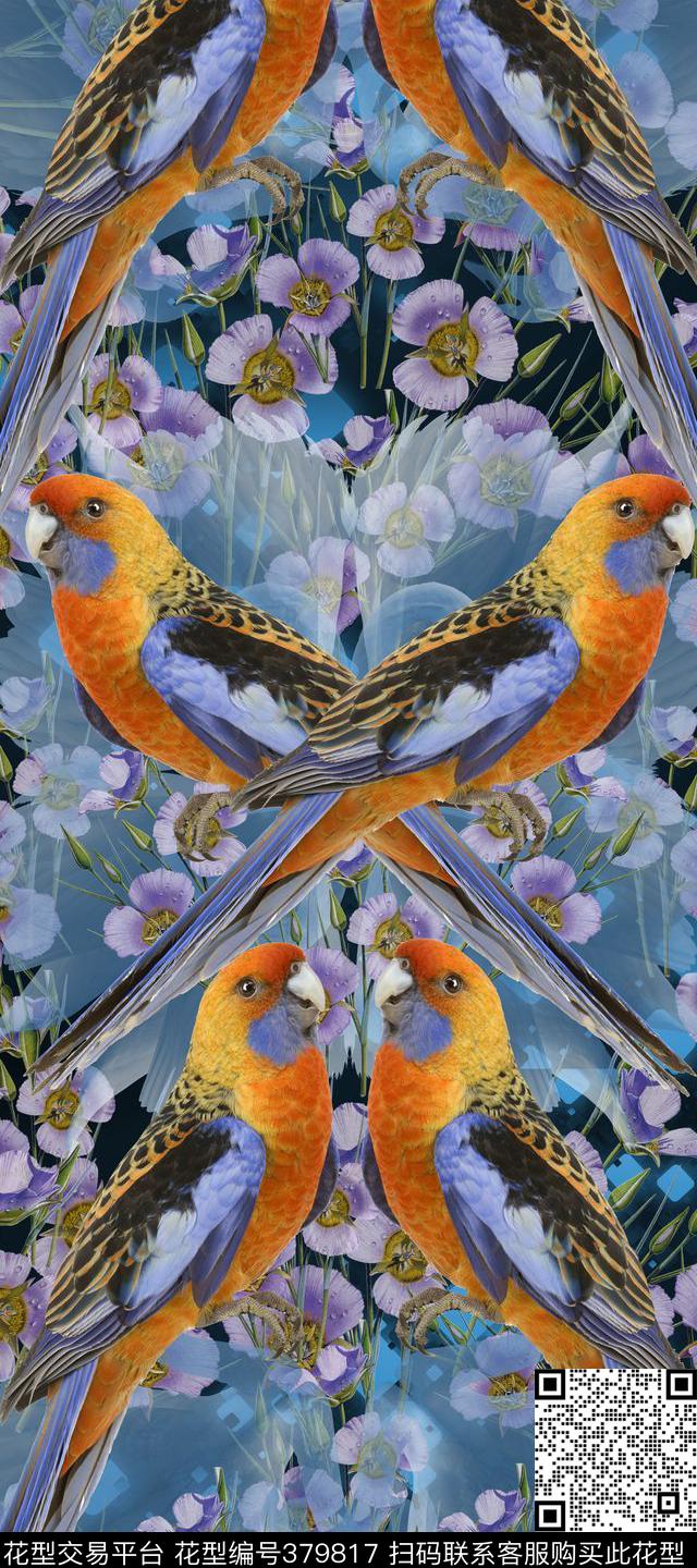 民族风鸟数码印花华亿平台下载（图片编号: 379817） - 瓦栏（Walan）