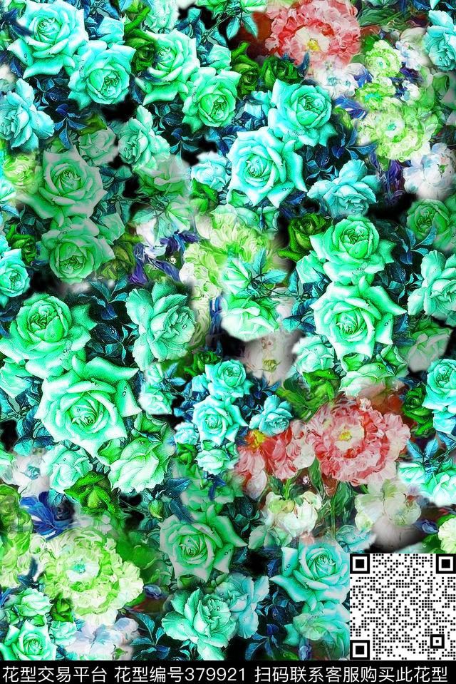 花卉油画女装数码印花华亿平台下载（图片编号: 379921） - 瓦栏（Walan）