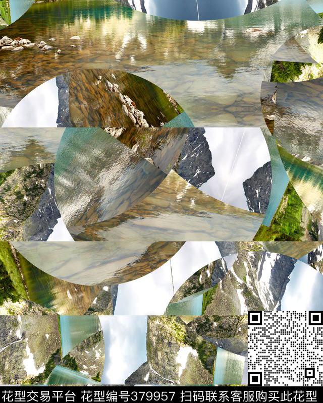 抽象复古自然数码印花华亿平台下载（图片编号: 379957） - 瓦栏（Walan）