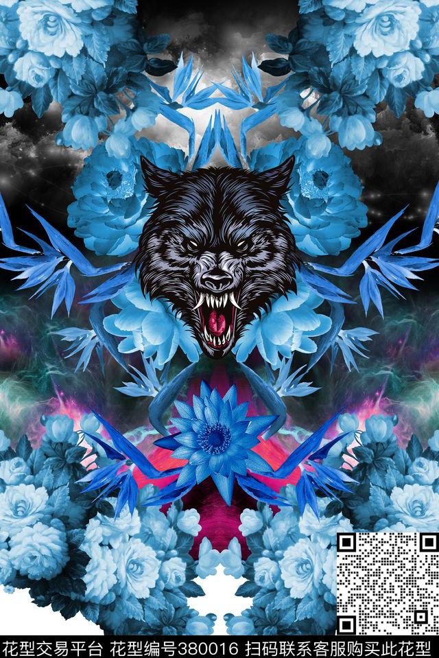 男装花卉狼数码印花华亿平台下载（图片编号: 380016） - 瓦栏（Walan）