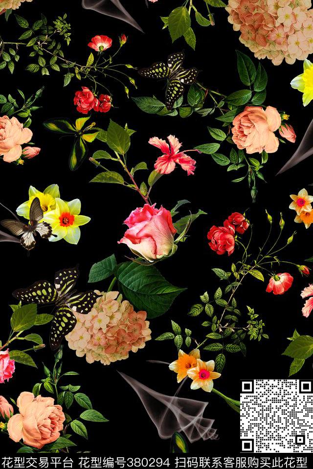 花卉休闲女装数码印花华亿平台下载（图片编号: 380294） - 瓦栏（Walan）