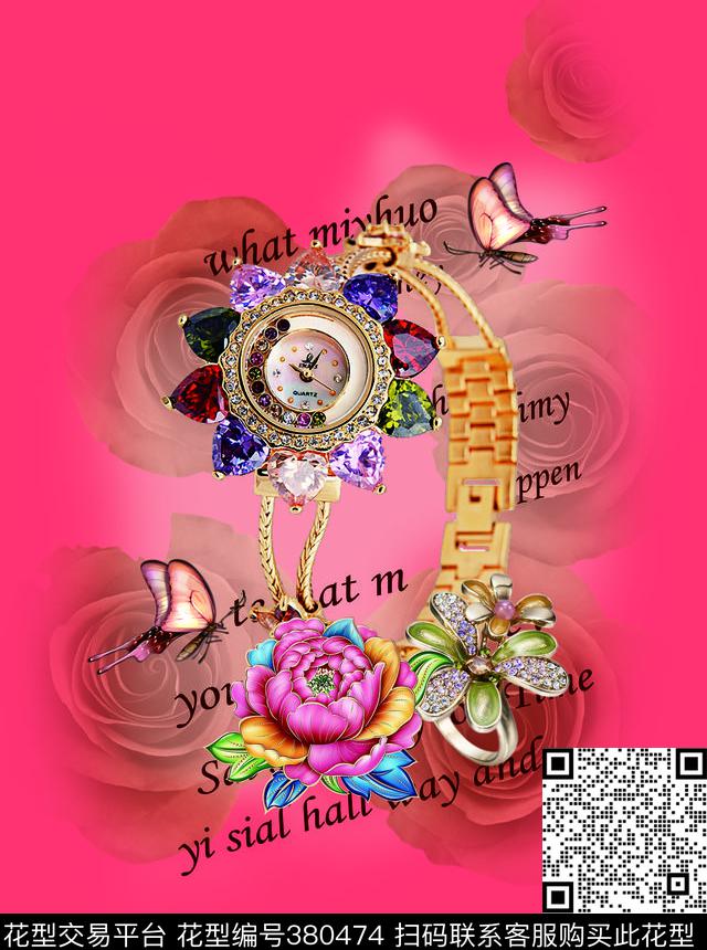花朵手表网沙数码印花华亿平台下载（图片编号: 380474） - 瓦栏（Walan）