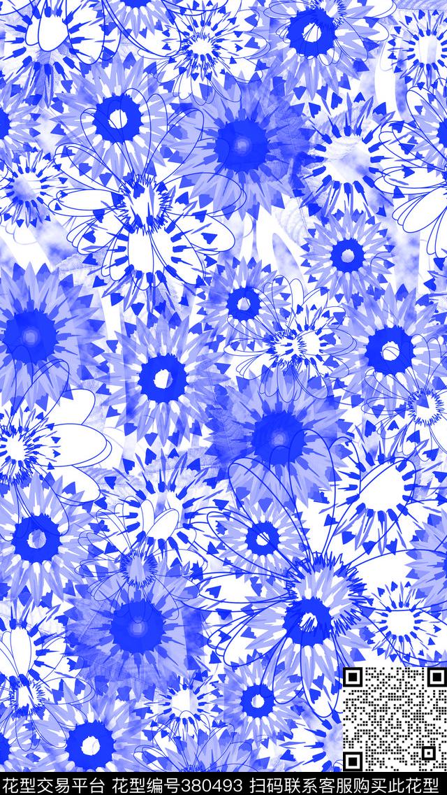 花朵自然花鸟混搭类传统印花华亿平台下载（图片编号: 380493） - 瓦栏（Walan）