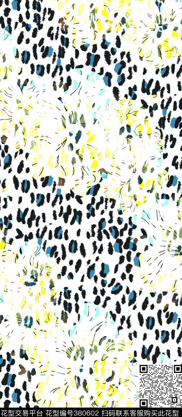 大气时尚豹纹花卉传统印花华亿平台下载（图片编号: 380602） - 瓦栏（Walan）