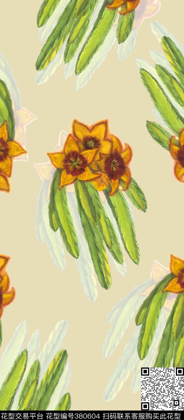 花卉清新植物花卉数码印花华亿平台下载（图片编号: 380604） - 瓦栏（Walan）